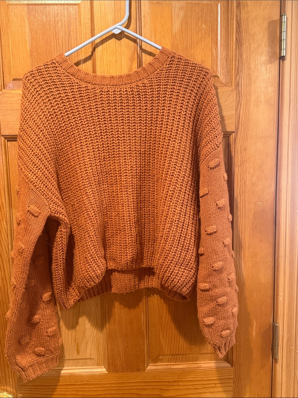 Moon & Madison crop orange sweater size medium .